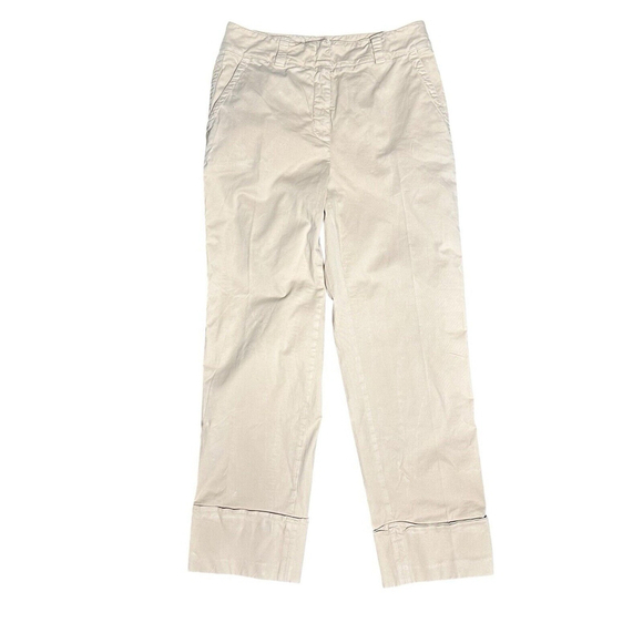 Peserico Tan Cotton Blend Pants Italian Trouser Size 42 / 6 US Straight Leg - Picture 1 of 2